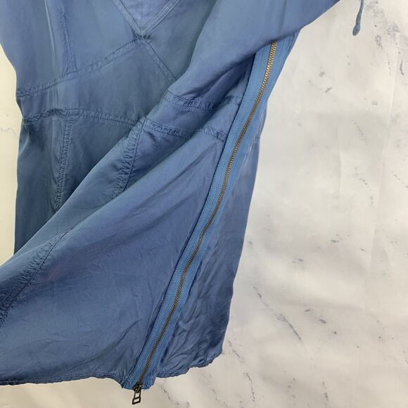 Next 2YK Women Blouse Blue Satin Top 8 M Sleeve Buckel Tie Retro Hong Kong Zip - Picture 8 of 11